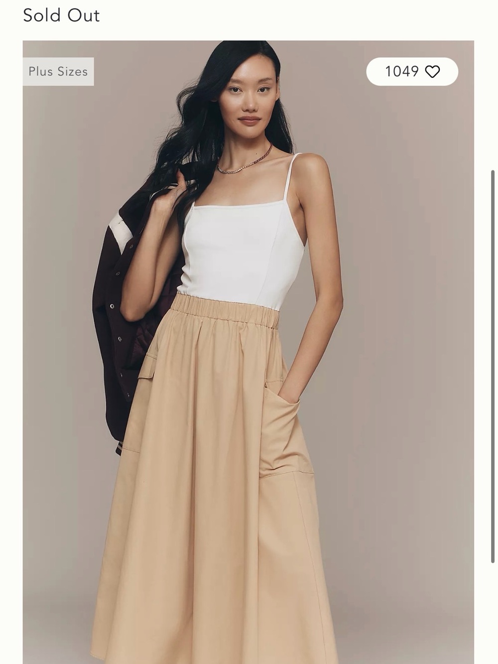 By Anthropologie Cargo A-Line Midi Dress S Womens